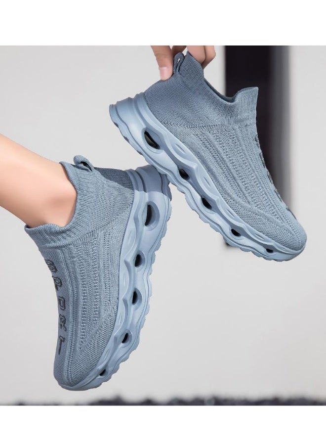 NIBEMINENT Classic Knit Couples Sneakers Lightweight High Top Socks Shoes Women Fashion Casual Slip-on Platform Men's Running Shoes - Image 2