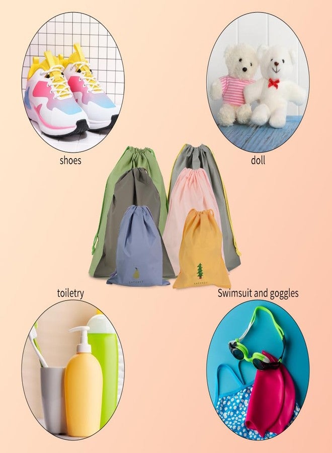 VIOCIWUO Waterproof Drawstring Bag, PE Plastic Storage Bag Organizing Bag for Sport Travel Organize Pouch for Clothing Shoes Toiletries 3 Sizes - Image 5