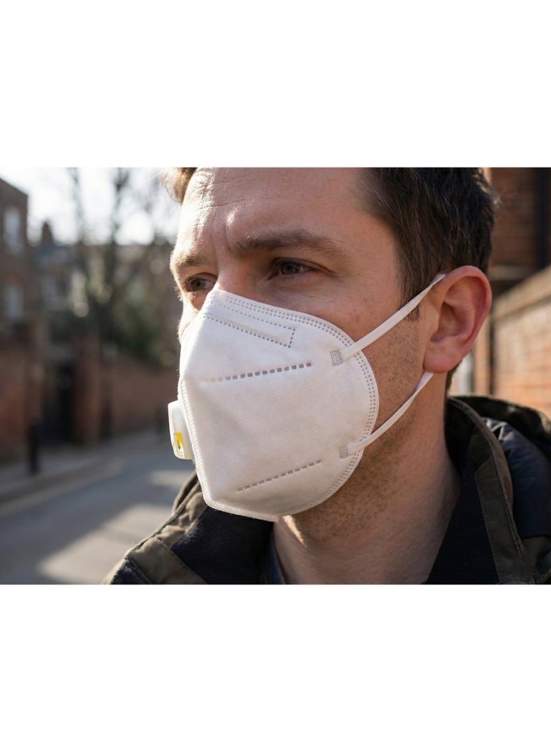 5 قطع من كمامة KN95 للوجه مع فلتر - حماية من 5 طبقات للاستخدام اليومي للبالغين، قابلة للتعديل ومريحة للتنفس للرجال والنساء - Image 2