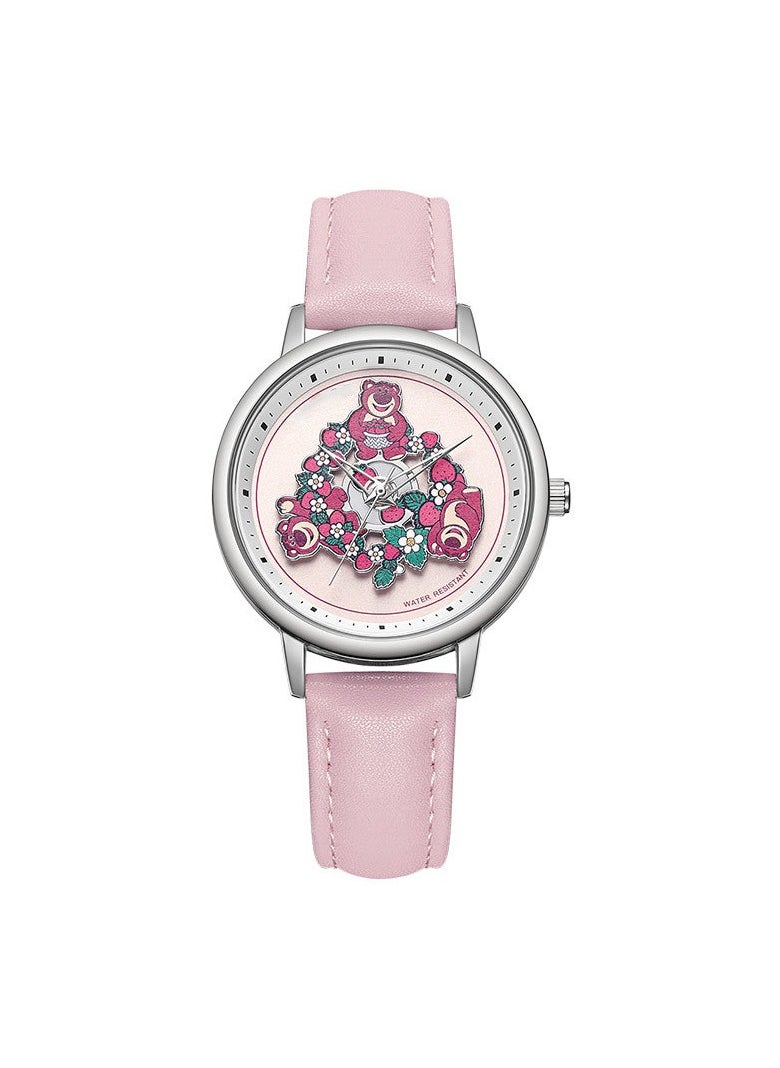 Generic - Girls Exquisite Cute Strawberry Bear Rotatable Dial Quartz Watch - Image 1