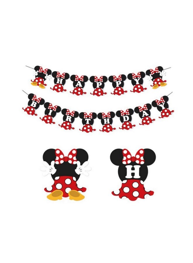 Hongkai Happy Birthday Banner Mouse Flags Photo Props for Boys Girls Mouse Theme Kids Baby Birthday Party Decorations Supplies Favors - Image 2