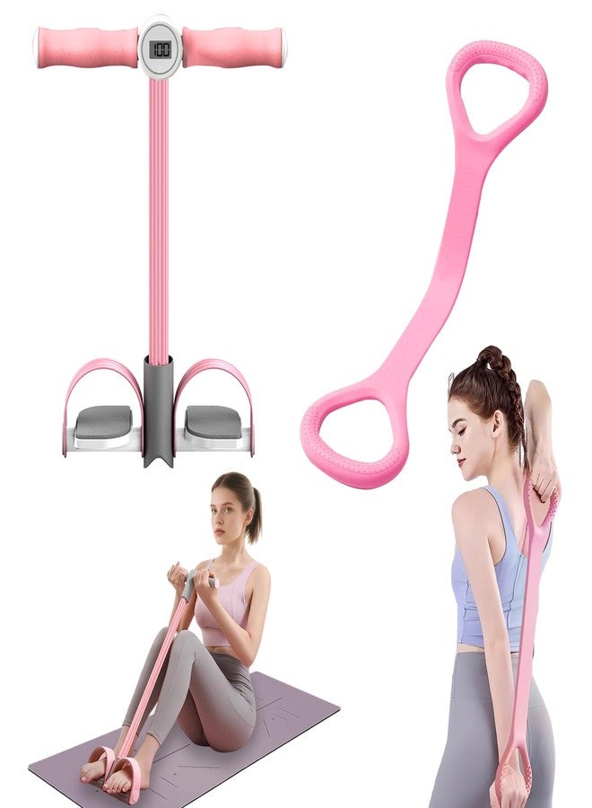 SEILETOO Upgrade 6-Tubes Pedal Resistance Band with Handle, Elastic Pull Rope Fitness with 8 Shaped Resistance Band, Multifunction Tension Rope for Abdomen Waist Arm Leg Training, Home Gym Exercise Equipment - Image 1