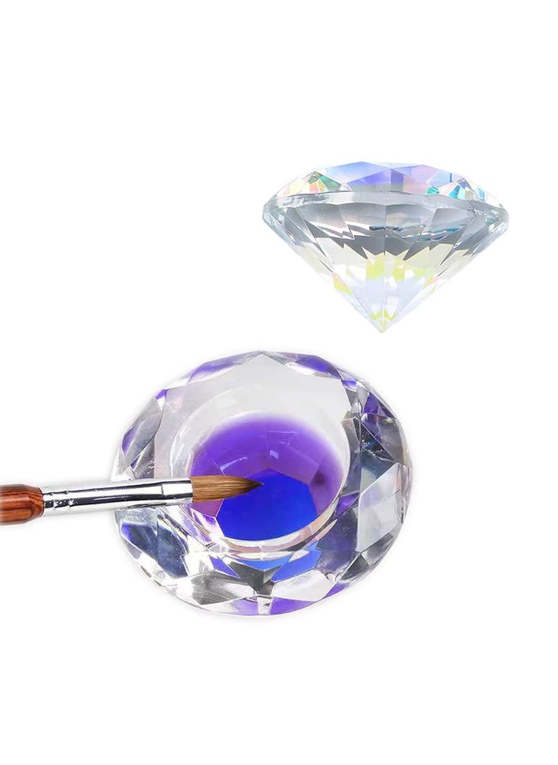 ForSewian - Nail Dappen Dish with Lid, ForSewian Crystal Glass Nail Monomer Dampen Dish Holder for Nail Acrylic Liquid & Powder - Image 1