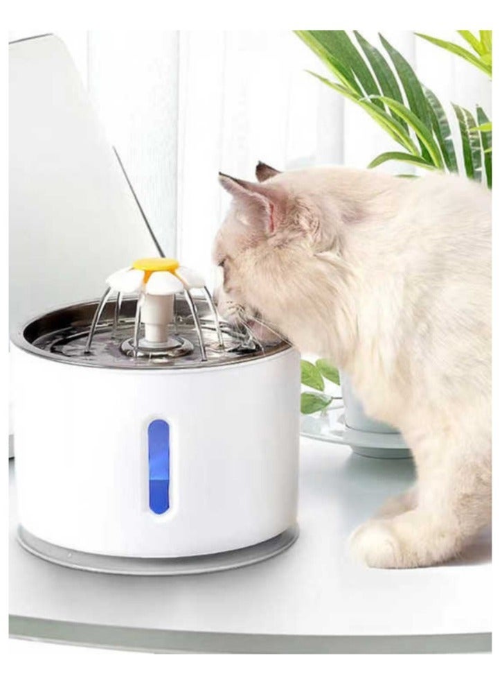 Generic 3 Modes USB Stainless Steel Pet Drinking Fountain Water Dispenser 2.5L Automatic Smart Silent Pet Water Dispenser with LED Light Suitable for Cats and Dogs and other pets  - Image 1