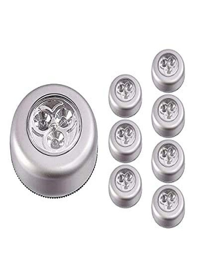 EVALUEMART Plastic Night Light, Silver, Pack Of 8, 6.8 x 6.8 x 1.7 Centimeters, LED - Image 1