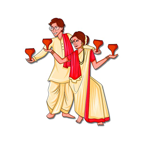 Bhai Please Bengali Couple Wooden Fridge Magnet (Pack of 1) Valentine, Anniversary, Couple and Love Gift and Decoration | Gift for Husband - Wife, Boyfriend-Girlfriend, Him - Her, Men - Women - Image 1