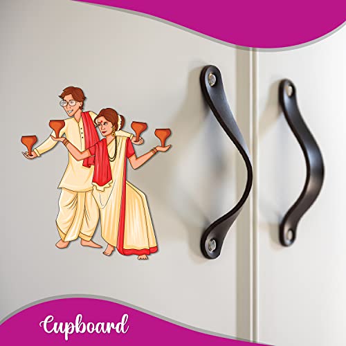 Bhai Please Bengali Couple Wooden Fridge Magnet (Pack of 1) Valentine, Anniversary, Couple and Love Gift and Decoration | Gift for Husband - Wife, Boyfriend-Girlfriend, Him - Her, Men - Women - Image 2