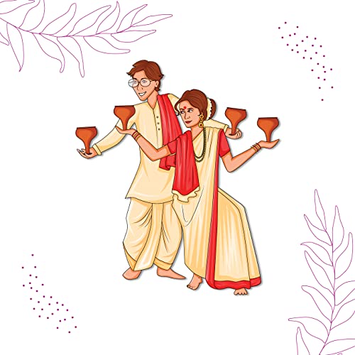 Bhai Please Bengali Couple Wooden Fridge Magnet (Pack of 1) Valentine, Anniversary, Couple and Love Gift and Decoration | Gift for Husband - Wife, Boyfriend-Girlfriend, Him - Her, Men - Women - Image 3