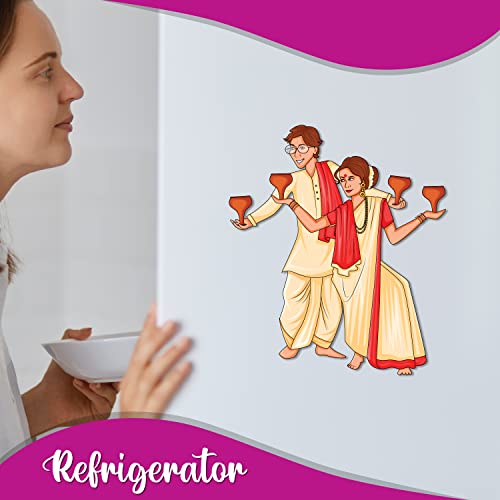 Bhai Please Bengali Couple Wooden Fridge Magnet (Pack of 1) Valentine, Anniversary, Couple and Love Gift and Decoration | Gift for Husband - Wife, Boyfriend-Girlfriend, Him - Her, Men - Women - Image 4