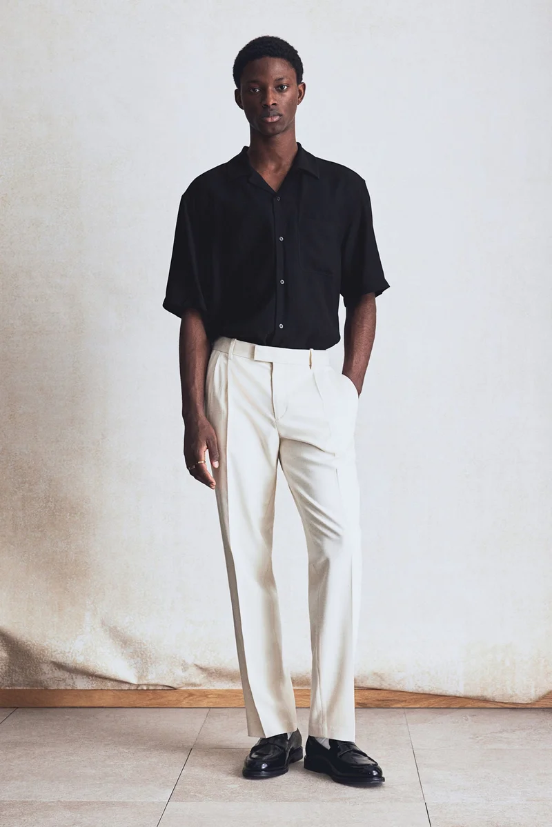 H&M Regular Fit Crinkled resort shirt