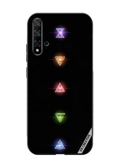 Protective Case Cover For Huawei Nova 5T Neon Lights Diamond Shapes Design Multicolour
