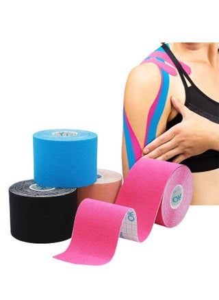 4-Pack Waterproof Kinesiology Tape, Elastic Muscle & Sport Tape for Pain Relief, Gym, Fitness & Athletic Support (Black, Skin, Pink, Light Blue) - pzsku/Z64A8D9F433CAFE46EA9FZ/45/_/1735211755/b4b05120-55ff-443d-81d8-5bfc5fef2dc6