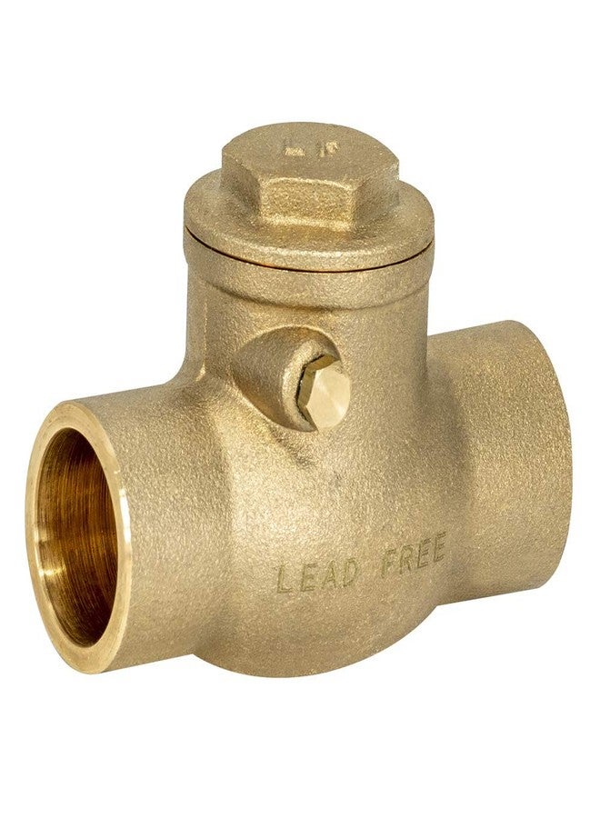 Eastman Brass Swing Check Valve, 3/4 Inch Copper Sweat, Brass Plumbing Fitting, 20443LF - Image 1