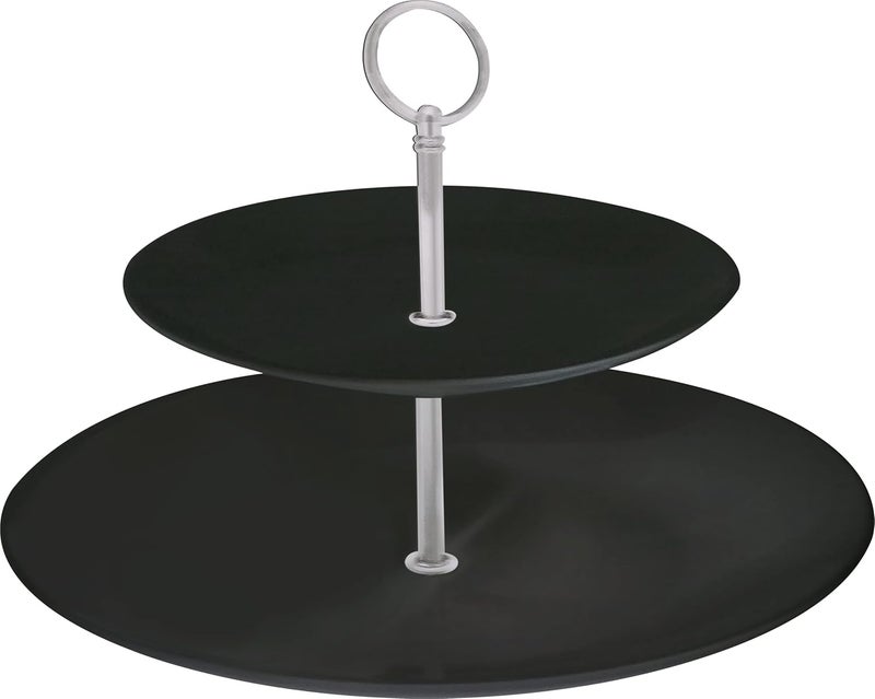 Servewell 2-Tier Black Melamine Cake Stand