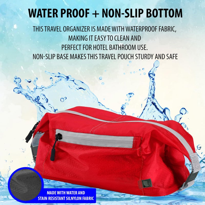 Lewis N. Clark Lewis N Clark Electrolight Toiletry Kit for Travel, Gym, Bathroom, TSA Approved Waterproof Toiletry Bag with Hanging Straps and Non-Slip Bottom - Image 3