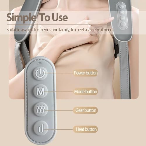 MOKRUSH Neck and Back Massager, with Heating, Body Massager for Body Aches and Pains Relief, Electric Wearable 5D Cervical Neck Massage Machine for Deep Tissue Back, Shoulders, Waist and Legs - 6 Month Warranty - Image 2