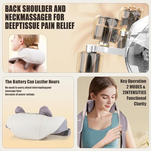 MOKRUSH Neck and Back Massager, with Heating, Body Massager for Body Aches and Pains Relief, Electric Wearable 5D Cervical Neck Massage Machine for Deep Tissue Back, Shoulders, Waist and Legs - 6 Month Warranty - Image 5