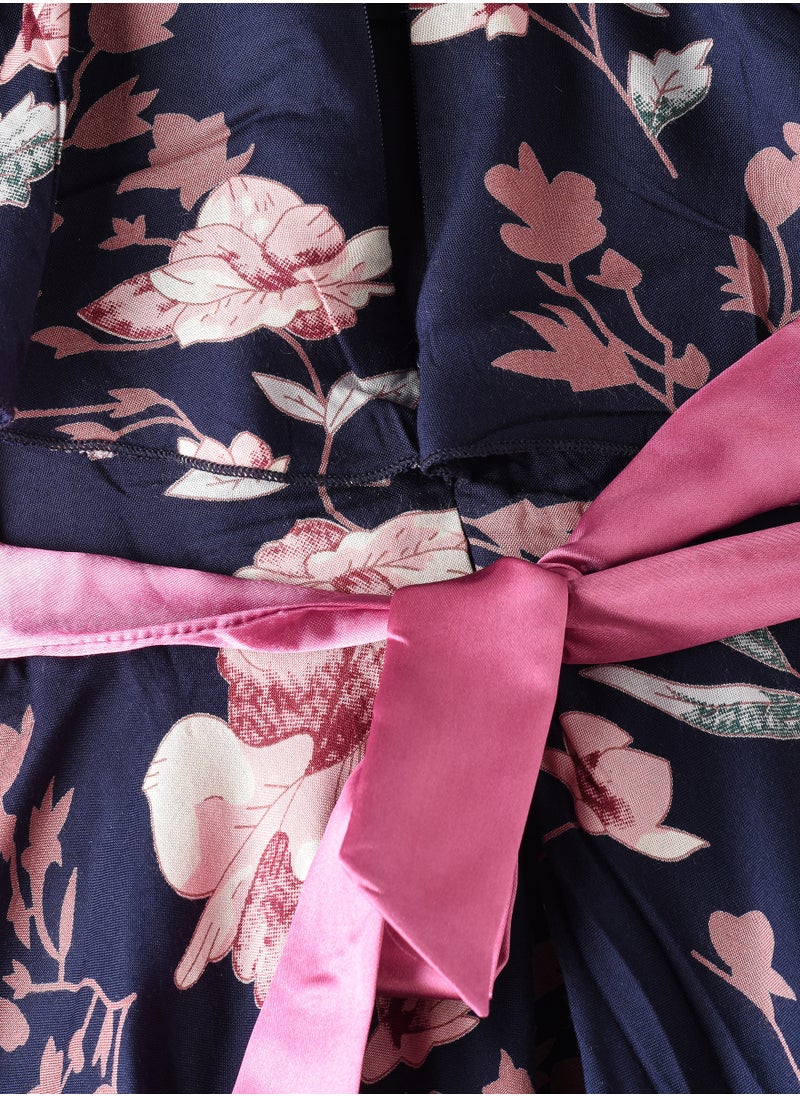 Jelliene Twirling Blooms: Girls' Floral Dress Breezy Comfort & Playful Style  - Image 4