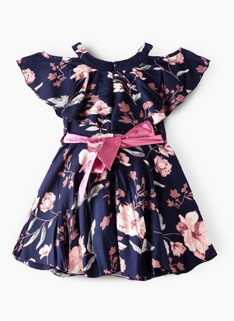 Jelliene Twirling Blooms: Girls' Floral Dress Breezy Comfort & Playful Style  - Image 2