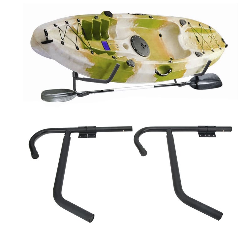 Folding Rotatable 90 Degree Kayak Storage Rack Iron Rubber Surfboard Wall Mount for Garage - Image 3