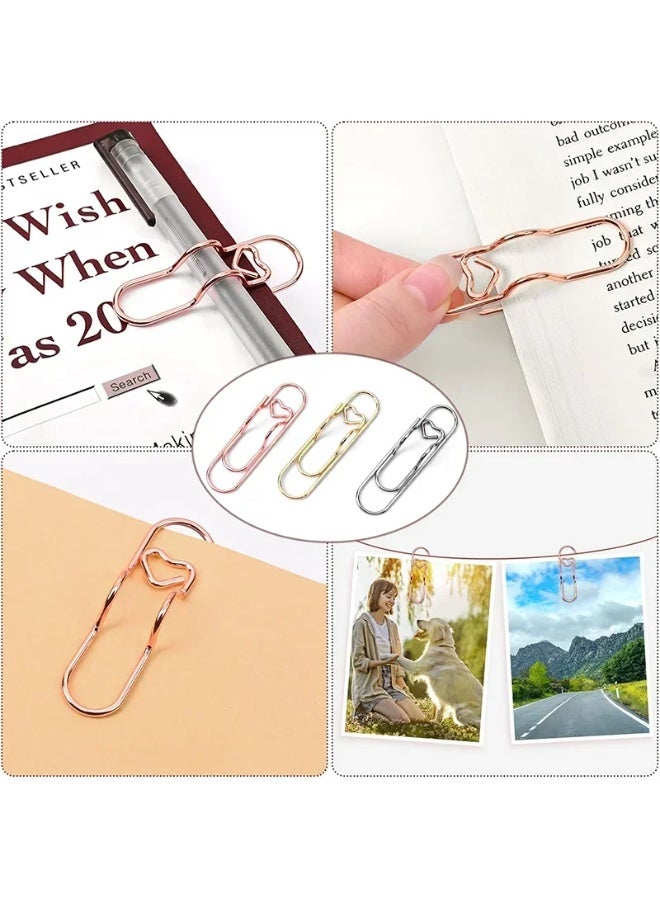 30PCS Heart Shaped Metal Notebook Clips, Multi-Color Bookmark Page Holders & Pen Clips for Journal Planner Office Supplies - Image 4