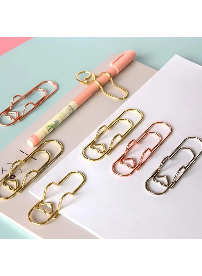 30PCS Heart Shaped Metal Notebook Clips, Multi-Color Bookmark Page Holders & Pen Clips for Journal Planner Office Supplies - Image 5