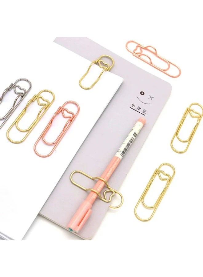 30PCS Heart Shaped Metal Notebook Clips, Multi-Color Bookmark Page Holders & Pen Clips for Journal Planner Office Supplies - Image 3