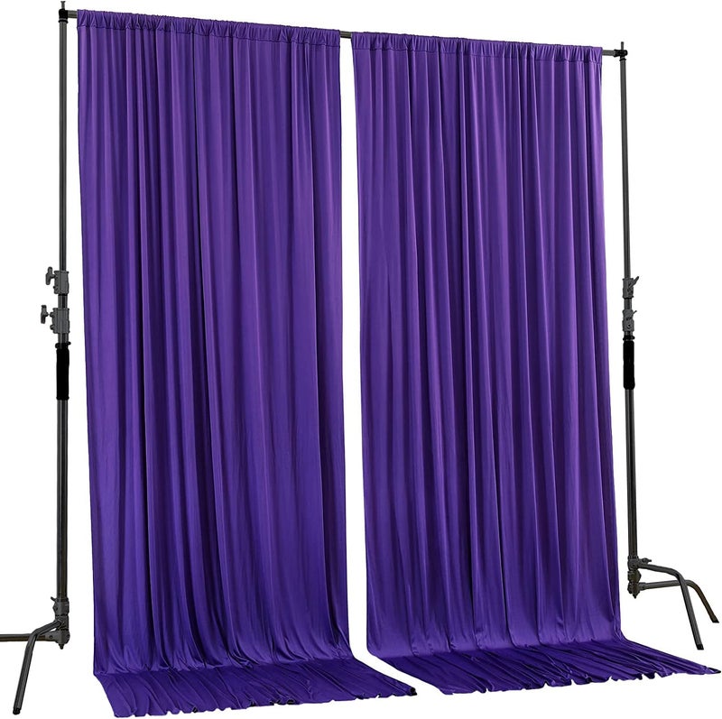 Boltove® Purple Wrinkle Free Decoration Backdrop Curtain Drapes Purple Backdrop Panels Background for Photography Wedding Parties Birthday Anniversary Function | Set of 2 | - Image 1