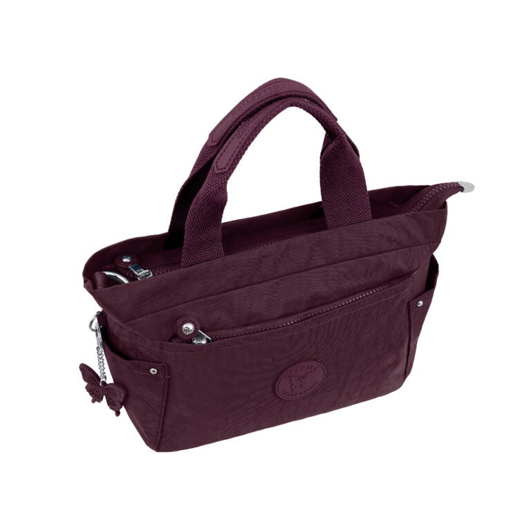 مجموعة كابريس حقيبة كتف صغيرة للجنسين – بلون البرقوق الأحمر، نايلون مقاوم للماء، سعة 9.5 لتر - Image 5