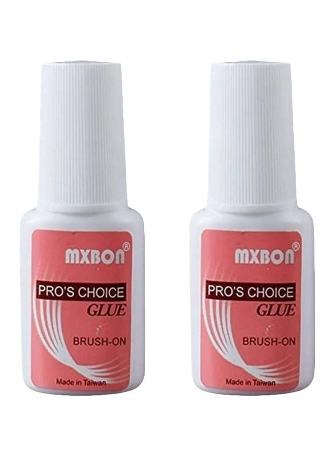 Set of 2  Mxbon Professional Brush-on Nail Glue Clear