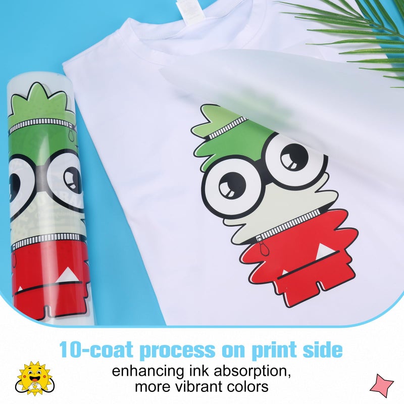 Yamation DTF Transfer Film Glossy: 8.5" x 11"inch 50 Sheets PET Paper Glossy Clear Cold Peel Direct to Film Transfer Film for Tshirt - Image 3