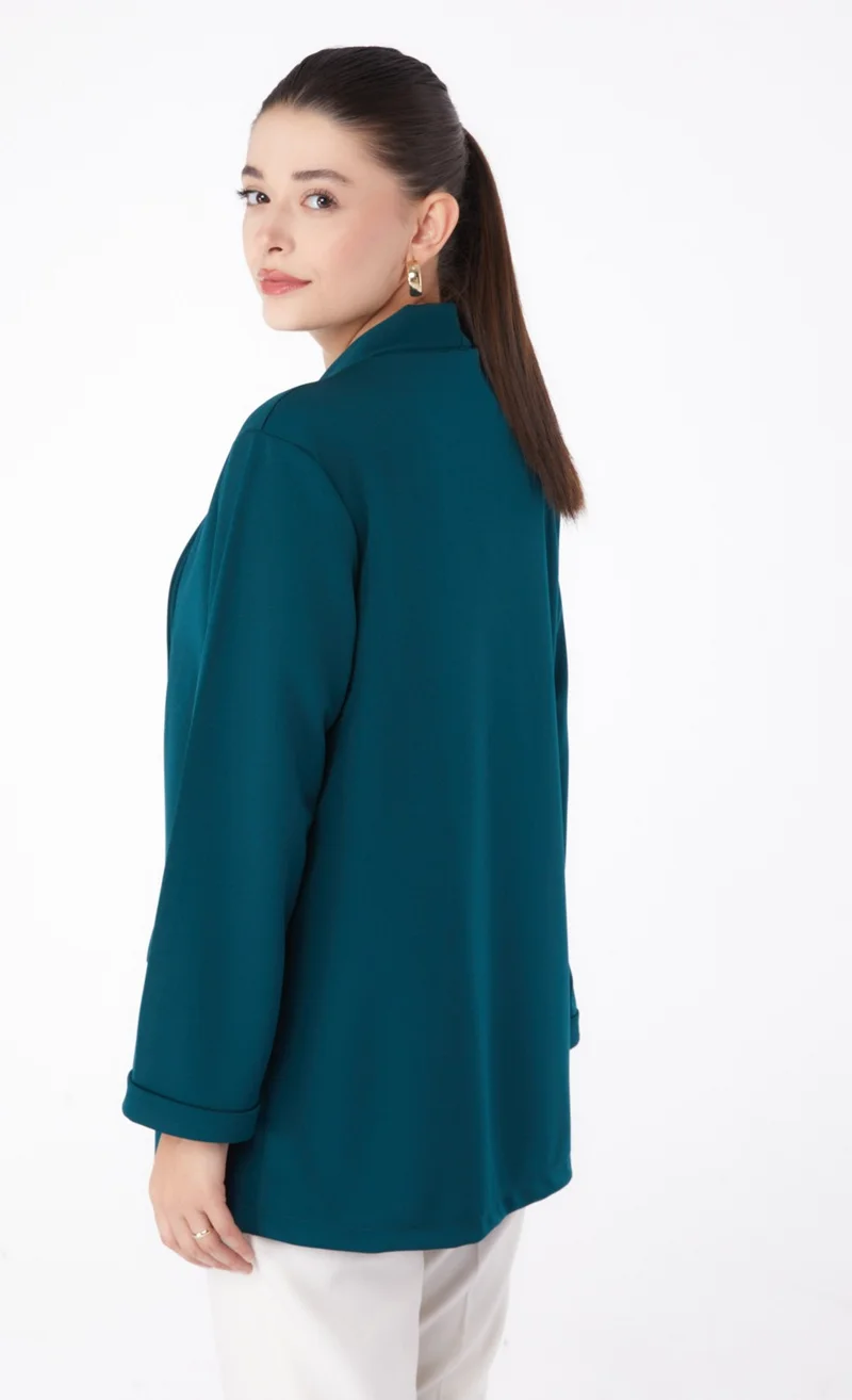 Tofisa Plain Medium Women's Green Pocket Detailed Jacket - 13261