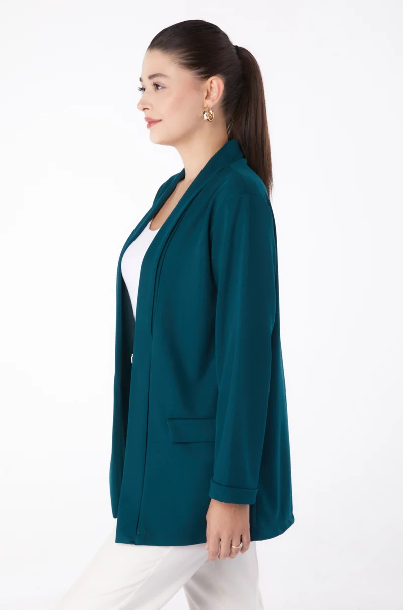 Tofisa Plain Medium Women's Green Pocket Detailed Jacket - 13261