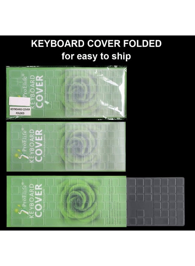 ProElife Keyboard Cover Skin for Apple Wired USB Keyboard with Numeric Keypad (A1243, Model MB110LL/B, NOT FIT Magic Keyboard) Ultra Thin Silicone Full Size Protector (Item Folded in Package) - Image 5