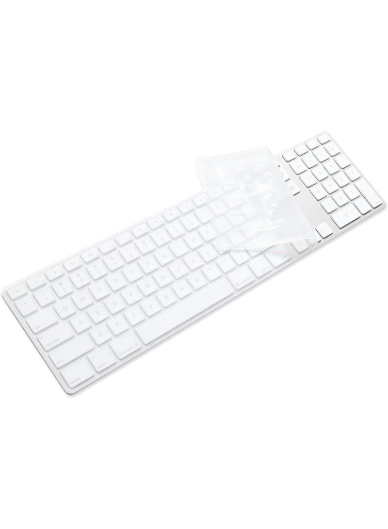 ProElife Keyboard Cover Skin for Apple Wired USB Keyboard with Numeric Keypad (A1243, Model MB110LL/B, NOT FIT Magic Keyboard) Ultra Thin Silicone Full Size Protector (Item Folded in Package) - Image 1