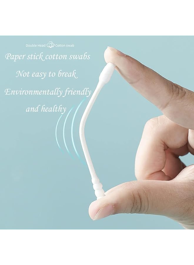 erorex 4 Packs Cotton Swabs Double Tips Cotton Buds With Paper Stick Pointed Cotton Swabs And Spiral Head - Image 5