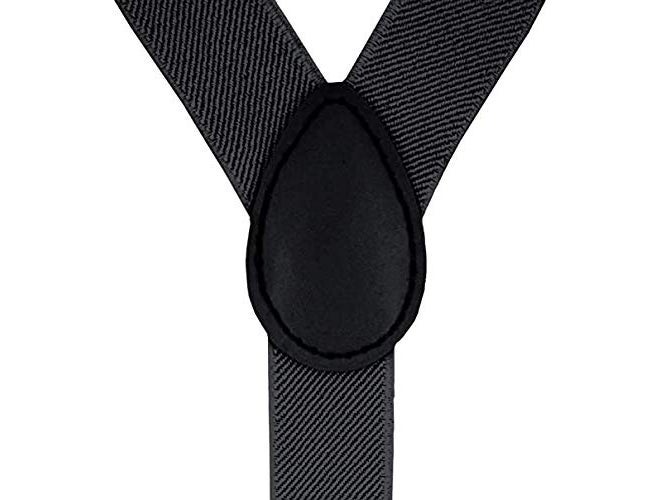 V3E Girl's Adjustable Elastic Y Back Style Suspenders With Strong Metal Clips (Black, Free Size) - Image 2