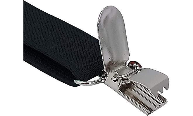 V3E Girl's Adjustable Elastic Y Back Style Suspenders With Strong Metal Clips (Black, Free Size) - Image 3