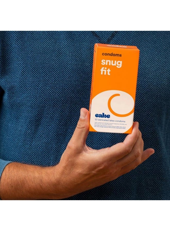 CAKE Hello Cake Snug Condoms, Premium Silicone Lubricated Latex Condoms for Men, Smaller and Tighter Natural Fit, BPA Free, Fragrance-Free, Glycerin Free – 12 Count - Image 2