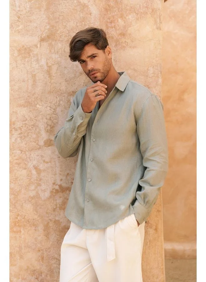 Bohemai Ottavia Mint Linen Oversize Men's Shirt