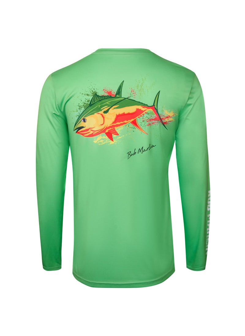 BOB MARLIN Marlin Performance Shirt Rasta Tuna Green-2Xl  - Image 1