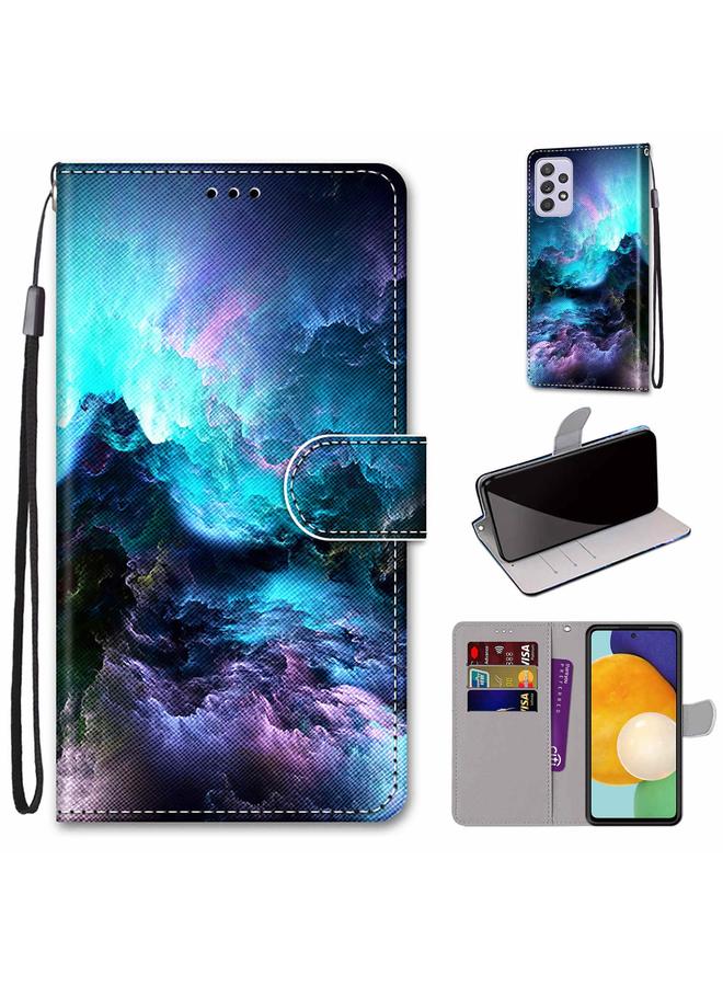 S-TOP Case For Samsung Galaxy A33 5G Coloured Drawing Cross Texture Horizontal Flip Leather Phone Case with Holder & Card Slots & Wallet & Lanyard - Image 1