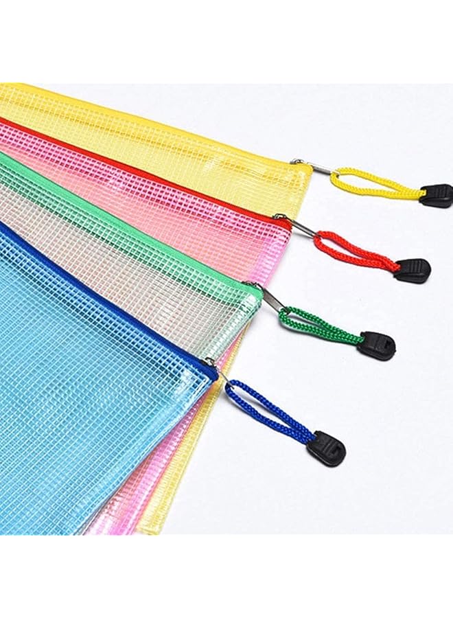 erorex Plastic Wallets A4 5Pcs Document Bags With Zipper Mesh File Envelope Folders For Office School Travel Storage Bags - Image 2
