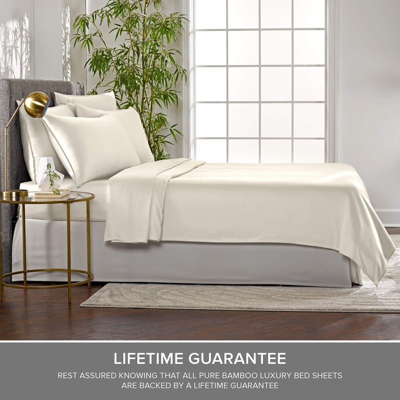 Pure Bamboo Twin XL Sheets by Pure Bamboo  Genuine 100% Organic Viscose Derived from Bamboo Bed Sheet Set  Luxuriously Soft & Cooling  Double Stitching  Lifetime Quality Promise (Twin XL  Ivory)  - Image 4