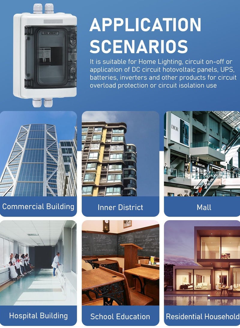 15A Outdoor Circuit Breaker Box with Solar Disconnect Switch and DIN Rail Enclosure, Reliable Protection for Your Solar System  - Image 4