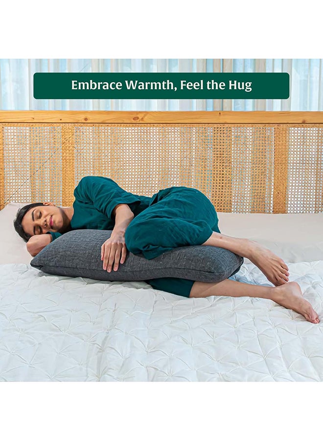 The White Willow Short Body Pillow Cooling Gel Memory Foam Sleeping Soft Bed, Hug Pillow Insert for Sleeping & Side Sleeper (10W x 30L Inch) with Grey Zipper Cover German Technology by BASF  - Image 5