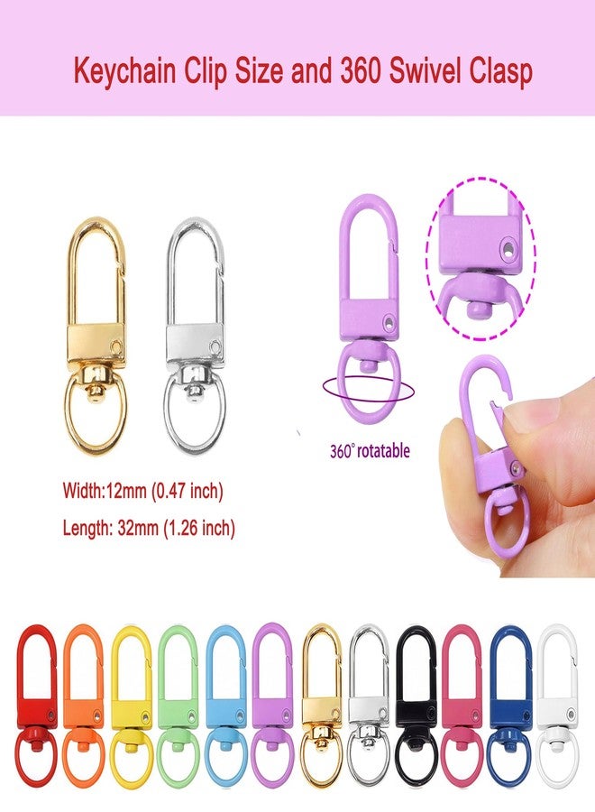 سميدي مشابك سلسلة المفاتيح، ملحقات سلسلة المفاتيح، عبوة من 60 قطعة، مشابك ملونة على شكل مخلب الكركند لسلاسل المفاتيح، مشابك تعليق الحقائب، مشابك دوارة للحقائب، لوازم صنع سلاسل المفاتيح (متعددة الألوان) - Image 3