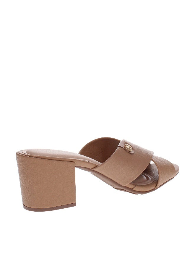 Modare Ladies Mid Heel Sandals Beige | Made In Brazil - Image 3