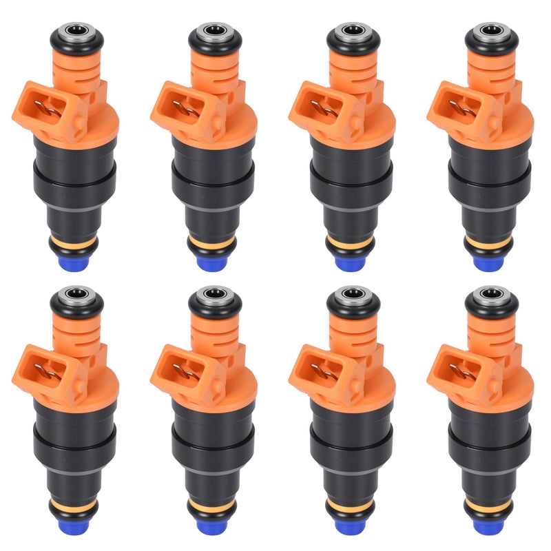 RLP Set of 8 Fuel Injectors Compatible with Ford Lincoln Mercury 46L 50L 54L 58L Vehicles F150 F250 F350 E150 E250 E350 E450 Mustang 4 Holes Replaces 0280150943 0280150939 0280150909 - Image 2