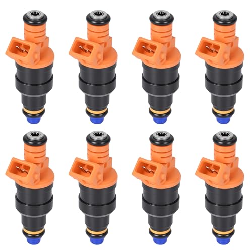 RLP Set of 8 Fuel Injectors Compatible with Ford Lincoln Mercury 46L 50L 54L 58L Vehicles F150 F250 F350 E150 E250 E350 E450 Mustang 4 Holes Replaces 0280150943 0280150939 0280150909 - Image 1